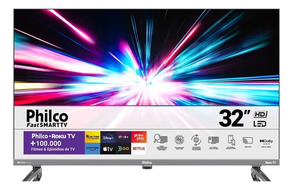 Smart TV 32 Philco P32vik Roku LED Dolby Audio Hdr Wi Fi 110220v