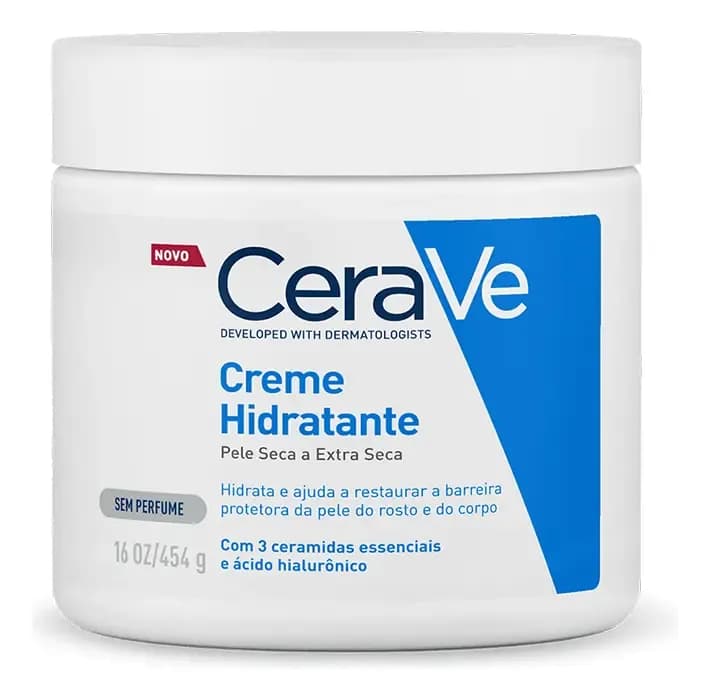 Creme Hidratante Corporal e Facial Para Pele Seca A Extra Seca Sem Perfume 454g Cerave