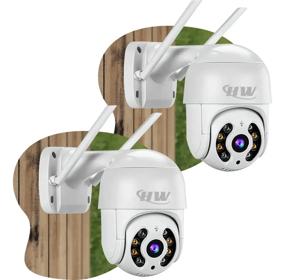 Kit 2 Câmera Segurança Ip Interna Externa Wifi Icsee Infravermelho Prova Dagua Hw