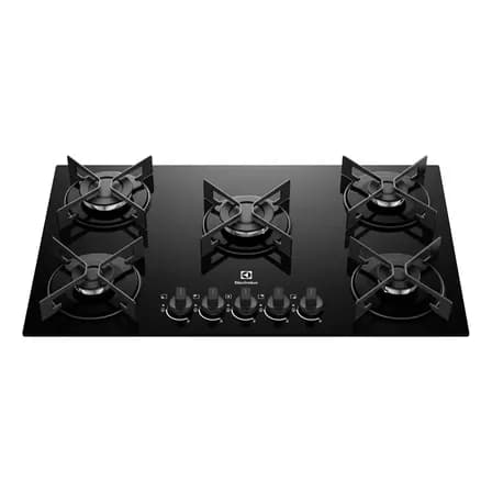 Cooktop 5 Bocas A Gas Electrolux Mesa de Vidro Efficient Grade de Aco Fosco Ke5gr Bivolt